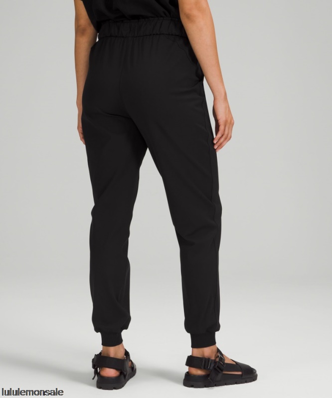 Lululemon Damen DELULU217 | Lululemon Deutschland Schwarze Stretch-Jogginghose Mit Hohem Bund In Voller Länge